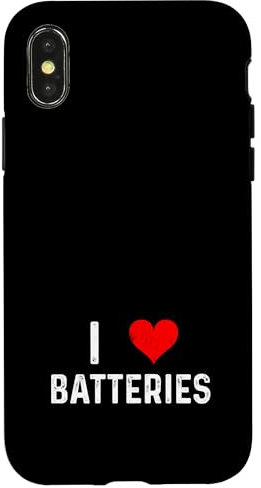 I Love Batteries - Heart - Distressed - Battery Technology Case for iPhone X/XS