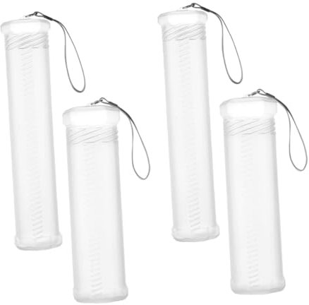 Operitacx 4pcs Transparent Storage Tubes for Watercolor Brushes Art Supplies Extendable Paint Brush Holder Portable Organizer for Makeup Artist Travel and Painting Tools