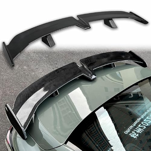 ELNas 140 cm GT-Style Heckspoiler aus ABS, Rennspoiler für Ford Mustang Mach-E 2021 2022 2023 2024 2025 2026 Verstellbarer Flügelspoiler, Kofferraumspoiler Auto Spoiler Heckflügel,B Carbon Fiber
