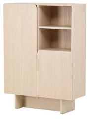 FURNLUX Sideboard, Beige, 80 x 30 x 110 cm, 32 kg, Skandinavisches Design, Montage erforderlich, Rechteckig, PDF-Montageanleitung verfügbar, MDF-Material