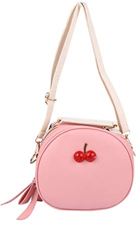 VALICLUD Pu Cherry Design Umhängetasche Für Damen Sommer Schultertasche Vielseitig Einsetzbar Für Partys Und Große Kapazität Langlebiges Material Für Modebewusste