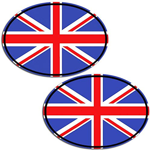 Biomar Labs® 2 x Adesivi Vinile Ovale Bandiera Nazionale della Gran Bretagna UK Inghilterra Union Jack Per Auto Moto Finestrìno Scooter Bici Motociclo Tuning B 198
