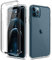 LCHULLE Crystal for iPhone 12 Case 360 Shockproof Clear Cover Silicone Glossy Bumper Screen Protector, Front and Back Full Body Drop Proof Protective Anti Yellow Case for iPhone 12 Pro