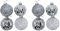 DARO DEKO Glas Weihnachts-Kugel Mix Ø 10cm - 8 Stück Silber