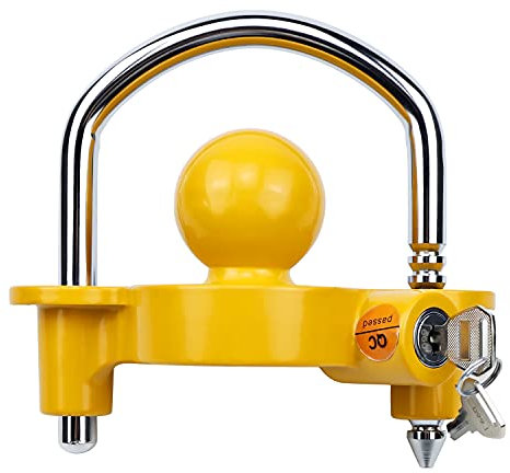 Cenipar Universal Anhängerkupplung für Anhängerkupplung, verstellbar, aus robustem Stahl, passend für Paare von 4,8 cm, 5,1 cm, 7,6 cm (1 7/8 Zoll), 5,1 cm (2 5/16 Zoll), Gelb