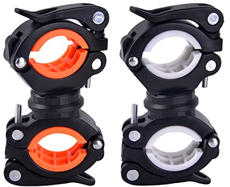 WSGFPO Soporte De La Lámpara LED De Bicicleta Antideslizante Soporte para Luz De Bicicleta Giratorio 360° Soporte Linterna para Bici Clip De Montaje De Linterna De Bicicleta para Bicicleta(2 Piezas)