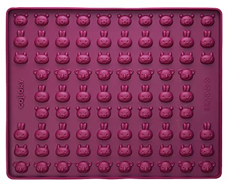 Collory Happy Pets (Ø 2,3cm) Silikon Backmatte, Tiergesichter Backform für Hundekekse, Gummibärchen, Pralinen und Bonbons, Antihaftend und Lebensmittelecht (BPA-Frei)