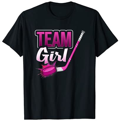 Team Girl Gender Reveal Hockey Baby Shower Party Geschenkidee T-Shirt