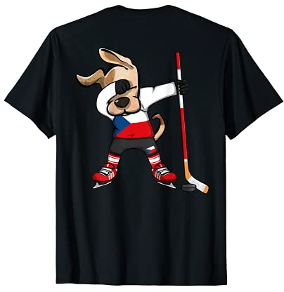 Dabbing Dog Tschechische Republik Eishockey Fans Trikot Dab Player T-Shirt