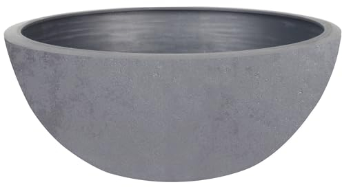 EDA - Vasque Basalt'Up 25 cm - 3,3 L - Décor Imitation Béton - Ø 24,5 x H.10,5 cm - Gris béton