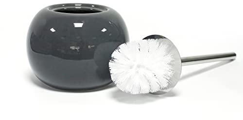 Douceur d'Intérieur, Brosse WC (Diamètre 15.8 x 37 cm) Bullea Anthracite, Céramique