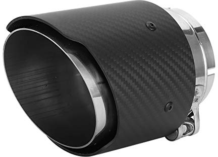 Auspuffrohr Bon Fibre 80 Mm Einlass 101 Mm Auslass Endstück Kehle Gerade Seite Matte Spitze Fit Carbon Gerade Seite für CX5 CX4 Mazda(Silber)
