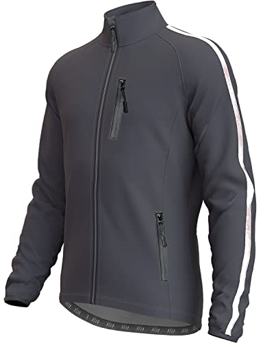 Lo.gas Herren Fahrradjacke Winter Fahrradbekleidung Herren Fahrrad Jacke Thermo Radjacke Winddichte Atmungsaktiv Laufjacke Fleece Radsport-Jacken für Herren