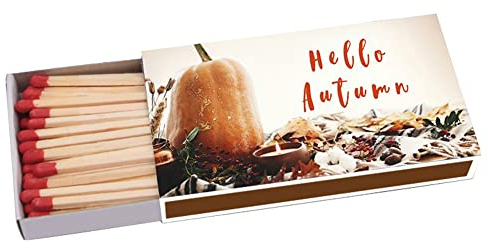 Kaminhölzer Herbst Kaminstreichholz Zigarrenhölzer Pfeifenhölzer 100mm Streichhölzer Kaminanzünder Zigarrenstreichhölzer Zündhölzer für Zigarre Pfeife Kamin Grill Kerze Lange Brenndauer (1 Packung)