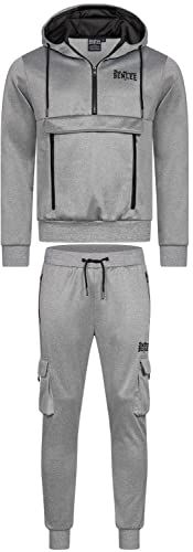 BENLEE Herren Trainingsanzug mit Kapuze schmale Passform MOORPARK L, Marl Grey/Black