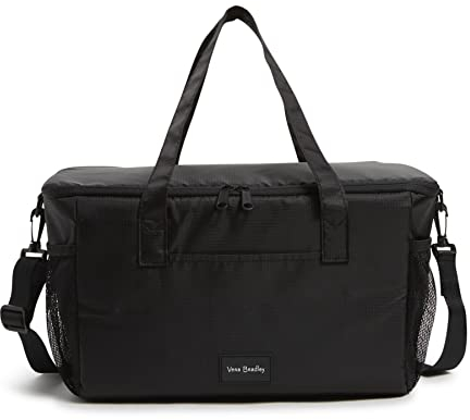 Vera Bradley Hielera Familiar de Tejido Ripstop Reciclado para Mujer, Color Negro, Talla única