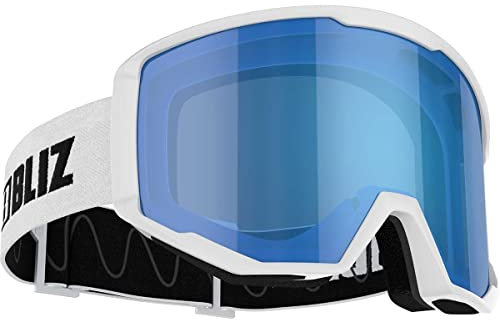 Bliz Spark Skibrille, White-Smoke w Blue Multi