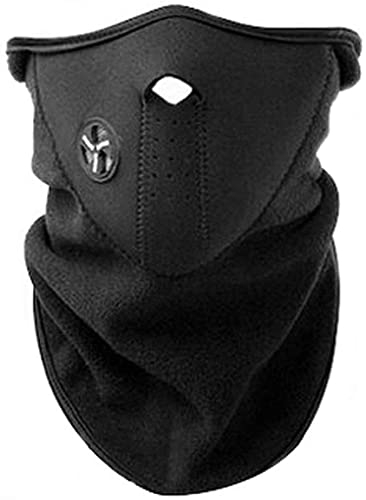 zalati Sportmaske, halbes Gesicht, Sturmhaube, Neopren & Fleece, Halswärmer für Fahrrad, Motorrad, Ski, Laufen, Radfahren, Klettern, Unisex, kalt, Outdoor, Winddicht, Schwarz , One size