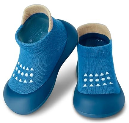 Dookeh Krabbelschuhe Baby (A3-Blau, 12-18 Monate, EU Size 20-21, Fabrikgröße Auf Schuhen gedruckt 22/23)