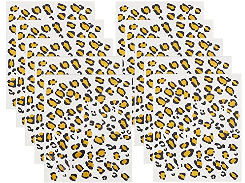 OLYCRAFT 13 x 16 cm Leopard Tattoo Sticker Temporäre Tattoo Aufkleber Gepard Leopardenmuster Leopardengesicht Abnehmbare Aufkleber Für Frauen Kunst Party Dekoration Halloween Kostüm Schwarz Und Gold