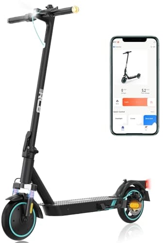 RCB Trottinette Électrique, Jusqu'à 25 km/h, Pneus Solides 8.5'', 350 W, 7,8 Ah, Contrôle APP, Charge Max 120 kg, Double Frein, Double Amortisseurs, Poids 15 kg, Cadeau pour Adultes et Adolescents
