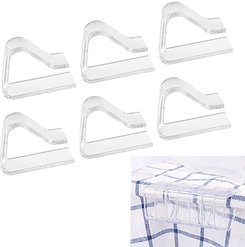 Tischtuchklammern, Tischtuchklammern Transparent, Tischdeckenklammern Kunststoff, für Dicke und dünne Tische, drinnen und draußen, für Zuhause Hochzeit Party Camping Picknick, 6 Stück