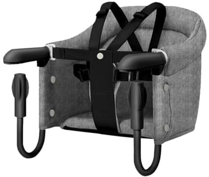 Totority Baby Dining Table and Chairs Kids Desk and Chair Portable Seat Foldable High Chair Portable Fast Table Chair Hook on High Chair Hook on High Chairs Hook up Oxford Cloth Baby Grey