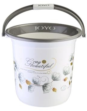 Joyo 6pcs Bucket set Includes: Bucket, Dust Bin, Tub, Stool, Jug, Soap Case (Silver)
