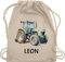 Turnbeutel Rucksack - Trecker Name I Trecker Fan I Traktor Geschenk personalisiert I Geschenk Landwirt - Unisize - Naturweiß - sporttasche kindergarten jungen stoffbeutel wechselkleidung traktoren