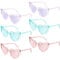 flintronic 6 Paar Hippie Herzförmige Brille, Transparente Candy Color Sonnenbrille für Geburtstagsfeier, Halloween, LNeuheit Party ustige Partybrillen für Erwachsene, Jungen und Mädchen