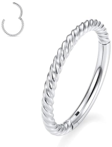 PSOWQ 1 Stück Multifunktionaler Conch Helix Piercing Ring - 16G 1.2mm, Silber, 52.13 Gramm, Unisex, Modern, Klicker, 316L Chirurgenstahl, Piercing Schmuck