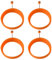 4 anelli in silicone per uova, antiaderenti, per cucinare pancake, pancake, crumpet, muffin (arancione)