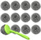 Dtoterul Esponjas de Acero con Mango 12 Piezas Esponjas de Acero Inoxidable Estropajo de Cocina Esponjas de Acero Inoxidable Esponja Limpiadora Limpias Las Lanas de Acero (Mango de Color Aleatorio)