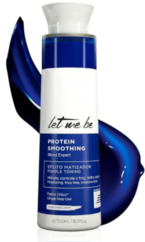 Let Me Be - Lissage Bresilien Keratine Protein Smoothing Blond Expert: Organique Sans Formol, Soin Lissant avec Pigment Violet Déjaunissant pour Cheveux Blonds, Gris et Décolorés, Étape Unique - 500ml