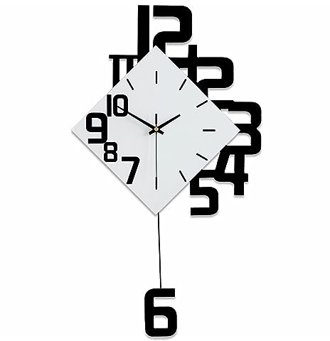 Beflourish Wanduhr Groß Ohne Tickgeräusche Modern Holz Wohnzimmer Kinderzimmer Küchenuhr (45x80cm)