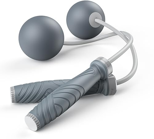 Cuerda de saltar inalámbrica pesada para fitness, cuerda de saltar silenciosa para entrenamientos en casa, adultos y principiantes