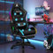 ALFORDSON LED Silla Gaming, Silla Gamer con Masaje de 8 Puntos, Silla de Ordenador Ergonómico con Iluminación RGB con Soporte Lumbar y Reposacabezas, Altura Ajustable, Cuero sintético, Negro