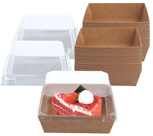JEUIHAU 100 PCS Square Cake Boxes with Clear Lids, 12CM Charcuterie Boxes, Dessert Boxes Food Containers Boxes for Bakery, Sandwich, Cookies
