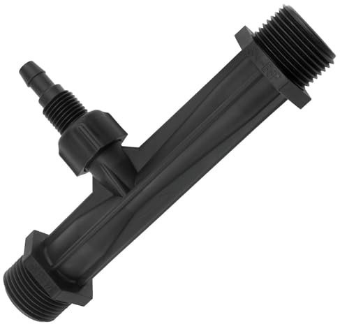 Yocimango Tubo inyector de fertilizante Venturi de riego de 3/4 pulgadas, color negro, inyector Venturi para dispositivo de riego agrícola de plástico POM, herramienta impulsada por la presión