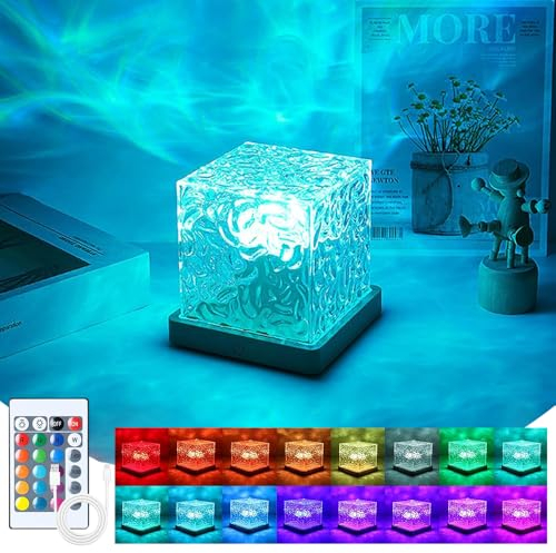 Lampe Effet Ocean,Lampe Vague Ocean,Lampe Led Wave,Lampe Projecteur Ocean,Wave Lamp Cube,Vague Océanique Projecteur Galaxie,Lampe Projecteur Aurore, Avec Télécommande, Lampe Pour Chambre