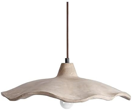 Lámpara colgante de flor de loto de hormigón, lámpara colgante de techo de cemento gris, lámpara de araña moderna de mediados de siglo for dormitorio, mesita de noche, isla de cocina, comedor(Diameter