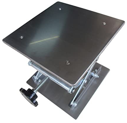 PLAFOPE Hebebühne Aus Edelstahl Mini-wagenheber Scherenheber-plattform Verstellbarer Reparaturständer Stabile Basis Mit Flügelrad Silber