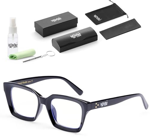 MAMINÓ Gafa de lectura Gafas Graduadas Hombre y Mujer - Filtro de Luz Azul - Gafas de Presbicia para Ordenador, Pantallas y Lectura - Varias Graduaciones Disponibles (negro, 1.5, Dioptrías)