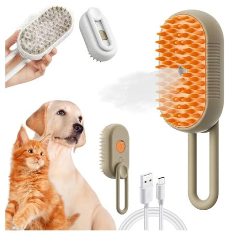 HINNVCL 3 in 1 Comb for Cats & Dogs - Steam & Water Brush with Electric Grooming Massage