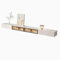 TV Schrank Hängend Schlichter, moderner schwebender TV-Ständer zur Wandmontage mit herunterklappbarer Glastür und Schubladen, 78,7''/86,6'' modernes Hochglanz-Entertainment-Center for unter dem Fernse