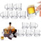 NAUXIU 10 mini boccali da birra in plastica trasparente, da 28,3 g, con manici, riutilizzabili, bicchieri da degustazione, whisky, succhi, per bere birra, festival, feste, barbecue