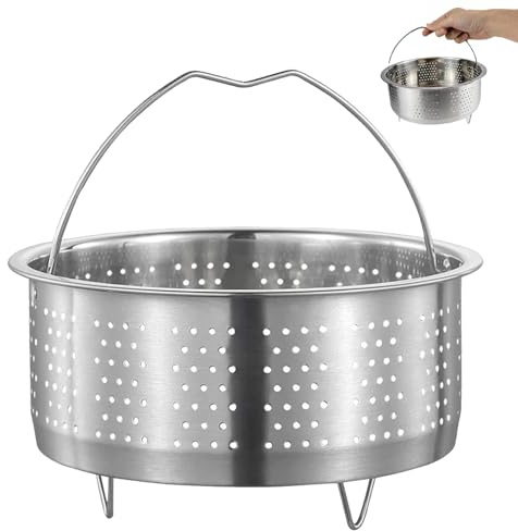 Edelstahl Dampfgarer, Dampfkorb, Dämpfeinsatz, Siebeinsatz für Töpfe mit Griff, Innendurchmesser, für Töpfe, Kochtöpfe, Schnellkochtopf Dünsten von Gemüse Früchte Eier (Silber, 17,5 cm)
