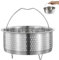 Piroscafo in Acciaio Inox, Cestello per Cottura a Vapore, Inserto per Cottura a Vapore, Inserto per Pentole con Manico, Diametro Interno 16 cm, per Pentole, Casseruole, Pentole a Pressione