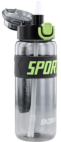 heavenlife Botella Agua 850ml, Botella de Agua Deportiva, Cantimplora gym con Pajita, Cantimplora Bebidas a Prueba de Fugas para Deporte, Gimnasio, Running