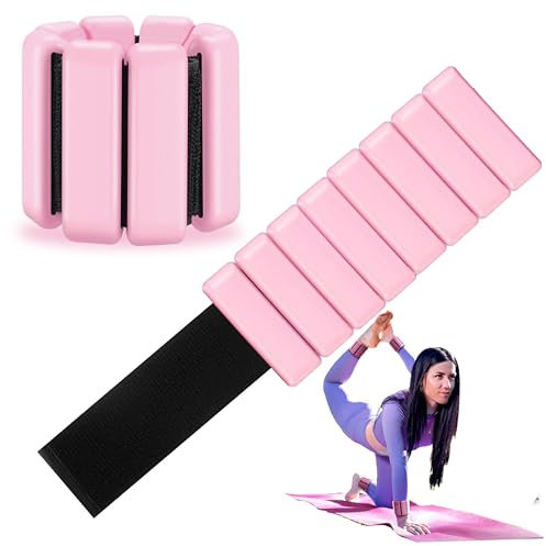 Esshogo Cavigliere Pesi Fitness per Donna Uomo, Peso Bracciale Fitness, Cavigliere Pesi 1kg Set di 2 Braccialetti, Pesi da polso per passeggiate, Pesi per gambe, Pilates Pesi Nuoto